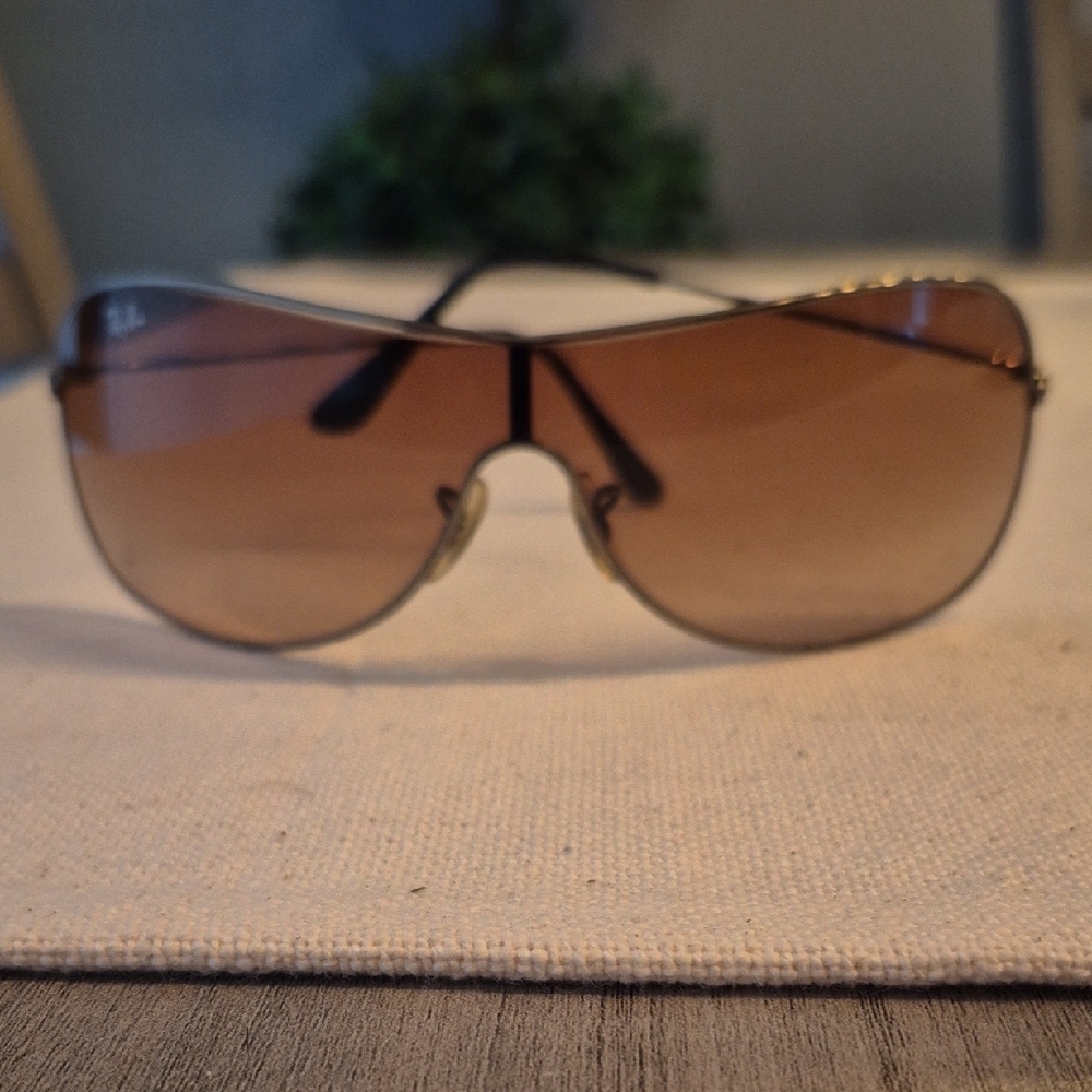 Ray-Ban Gradient Brown Shield Sunglasses